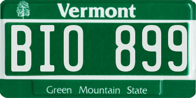 VT license plate BIO899
