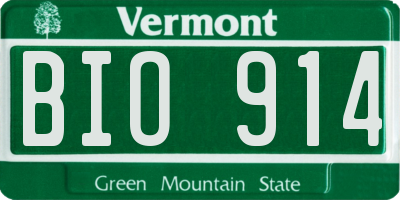 VT license plate BIO914