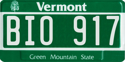 VT license plate BIO917
