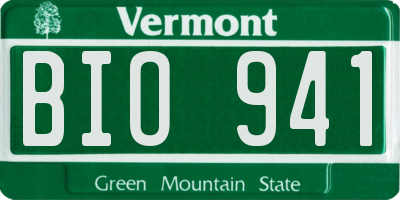VT license plate BIO941