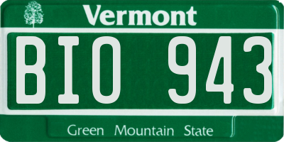 VT license plate BIO943