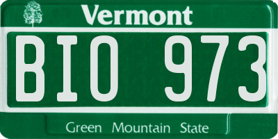 VT license plate BIO973