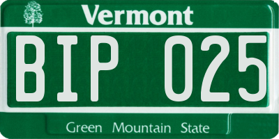 VT license plate BIP025