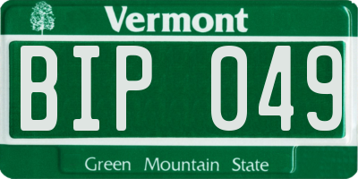 VT license plate BIP049