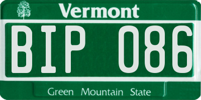 VT license plate BIP086