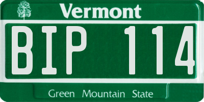 VT license plate BIP114