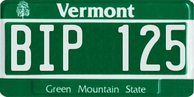 VT license plate BIP125