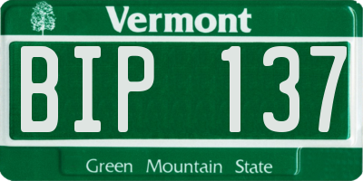 VT license plate BIP137