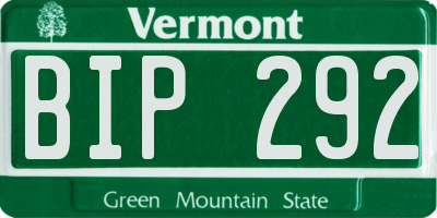 VT license plate BIP292
