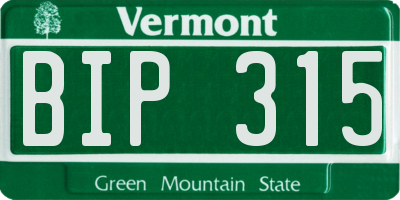VT license plate BIP315