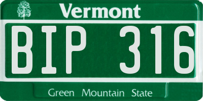 VT license plate BIP316