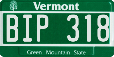 VT license plate BIP318