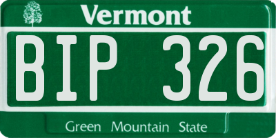 VT license plate BIP326
