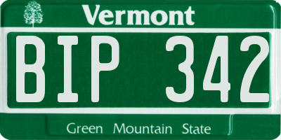 VT license plate BIP342