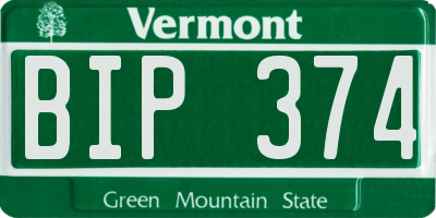 VT license plate BIP374