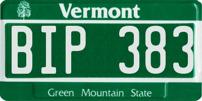 VT license plate BIP383
