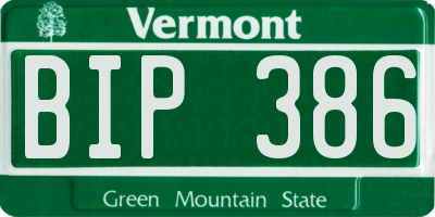 VT license plate BIP386