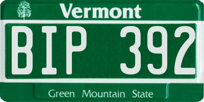 VT license plate BIP392