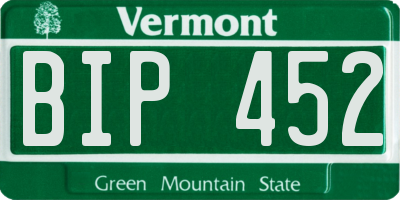 VT license plate BIP452