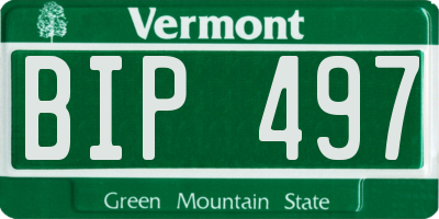 VT license plate BIP497