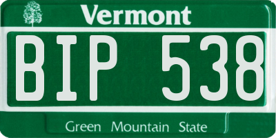 VT license plate BIP538
