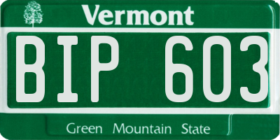 VT license plate BIP603