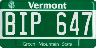 VT license plate BIP647