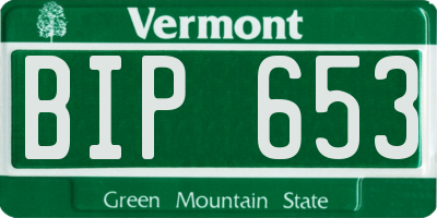 VT license plate BIP653