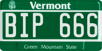 VT license plate BIP666
