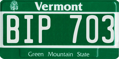 VT license plate BIP703