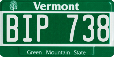 VT license plate BIP738