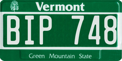 VT license plate BIP748