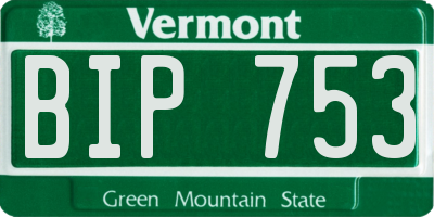 VT license plate BIP753