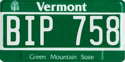 VT license plate BIP758