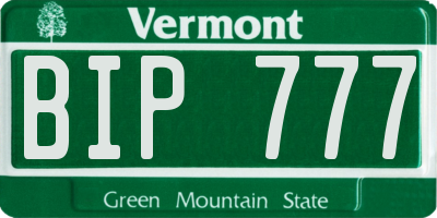 VT license plate BIP777