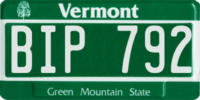 VT license plate BIP792