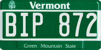 VT license plate BIP872