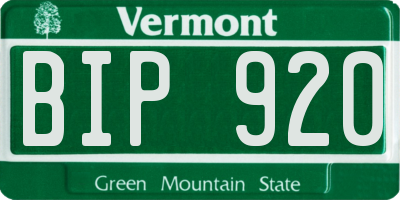 VT license plate BIP920