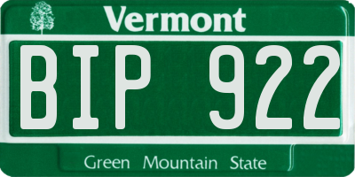 VT license plate BIP922