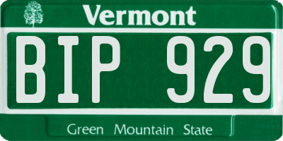 VT license plate BIP929