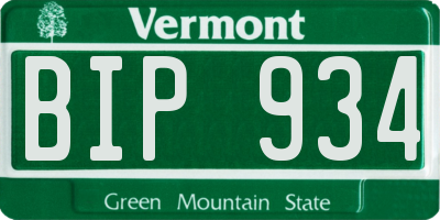 VT license plate BIP934