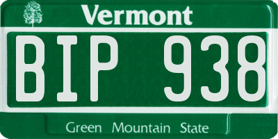 VT license plate BIP938