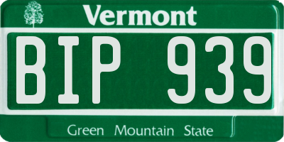 VT license plate BIP939