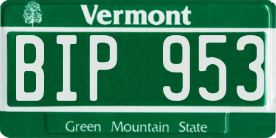 VT license plate BIP953