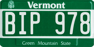 VT license plate BIP978