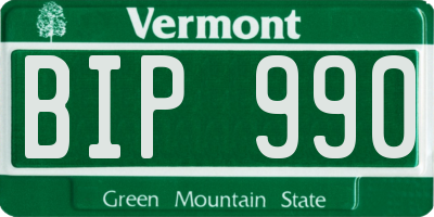 VT license plate BIP990