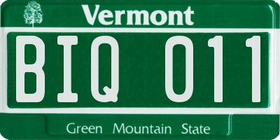 VT license plate BIQ011