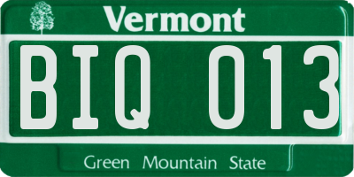 VT license plate BIQ013
