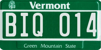 VT license plate BIQ014