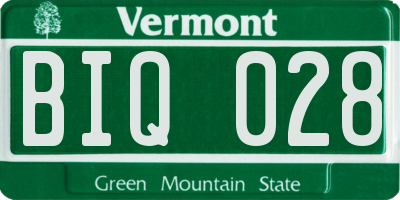 VT license plate BIQ028